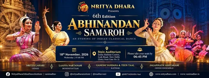 6th Abhinandan Samaroh 2026 by Nritya Dhara poster
