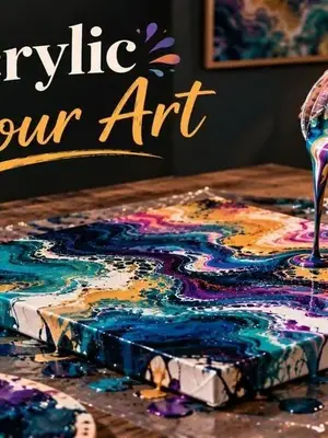 Acrylic Pour Art poster