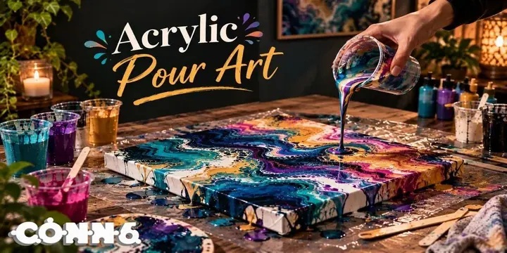 Acrylic Pour Art poster