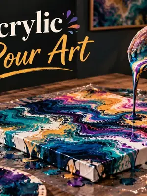 Acrylic Pour Art poster