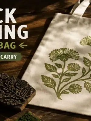 Block Printing on Tote Bag poster