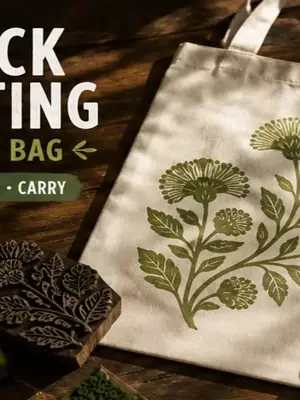 Block Printing on Tote Bag poster