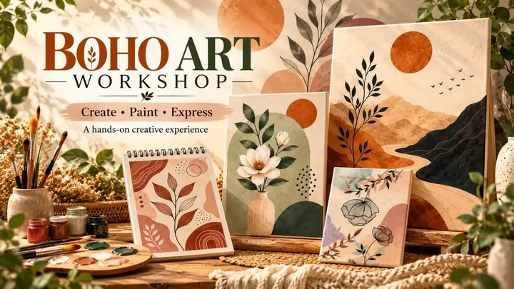 Boho Art Workshop poster