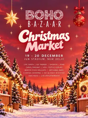Boho Bazaar Christmas Market 2026 poster