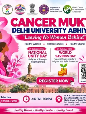 Cancer Mukt Delhi University Abhiyan poster