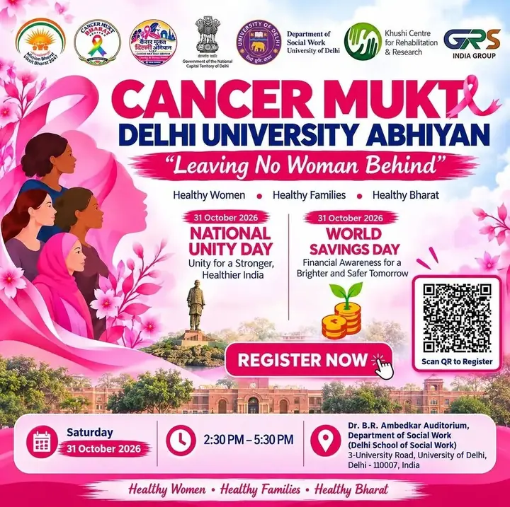 Cancer Mukt Delhi University Abhiyan poster