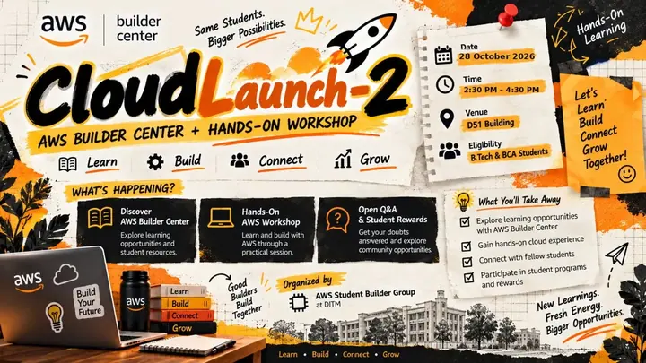 CloudLaunch - 2 | AWS Builder Center Hands-On Workshop poster