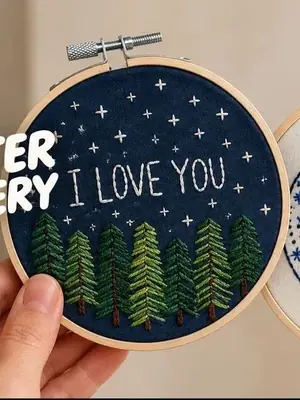 Couple Love Letter Embroidery poster