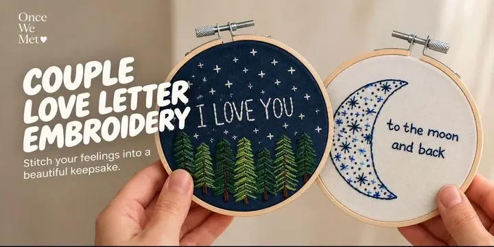 Couple Love Letter Embroidery poster