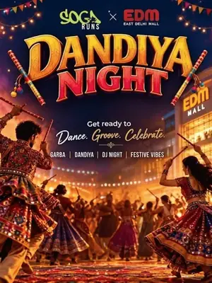 Dandiya Night 2026 - SOGA Runs x EDM poster