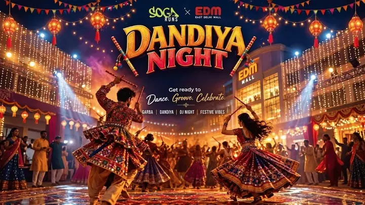 Dandiya Night 2026 - SOGA Runs x EDM poster