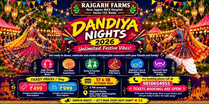 Dandiya Nights 2026 - Rajgarh Farms poster