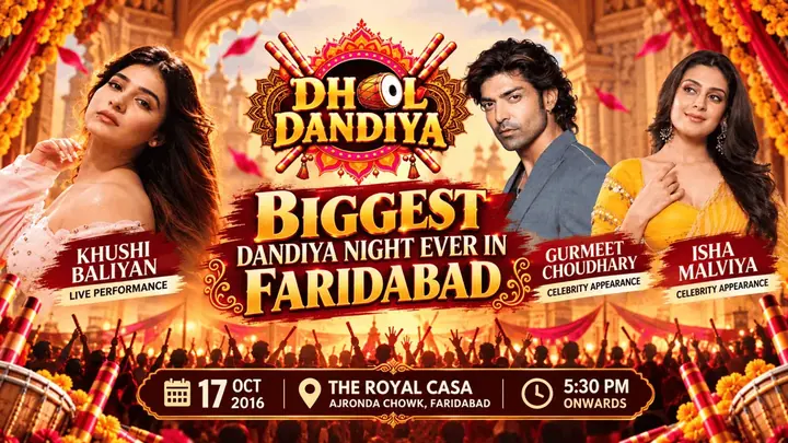 Dhol Dandiya ft. Gurmeet Choudhary, Isha Malviya, Khushi Baliyan poster
