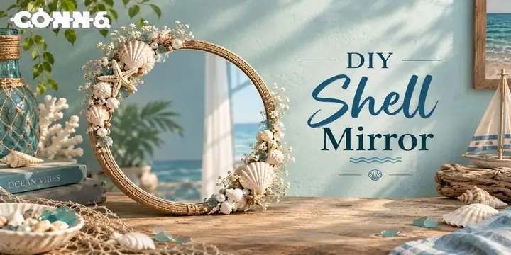 DIY Shell Mirror Workshop poster