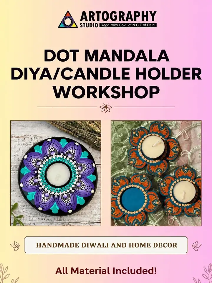 Dot Mandala Diya Holder Making Workshop poster