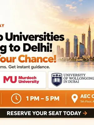 Dubai Admissions Day | Meet Birmingham, Murdoch, Heriot-Watt, Wollongong poster