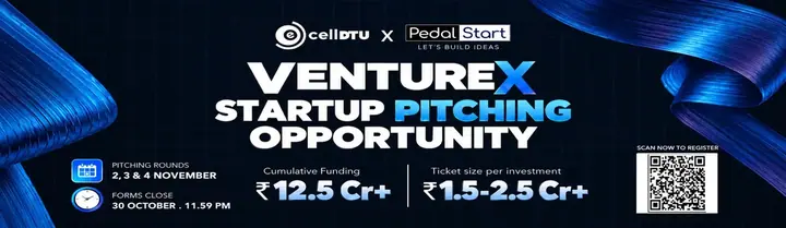E-Cell DTU × Pedalstart: Venturex poster