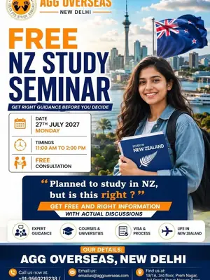 Free NZ Study Visa Seminar poster
