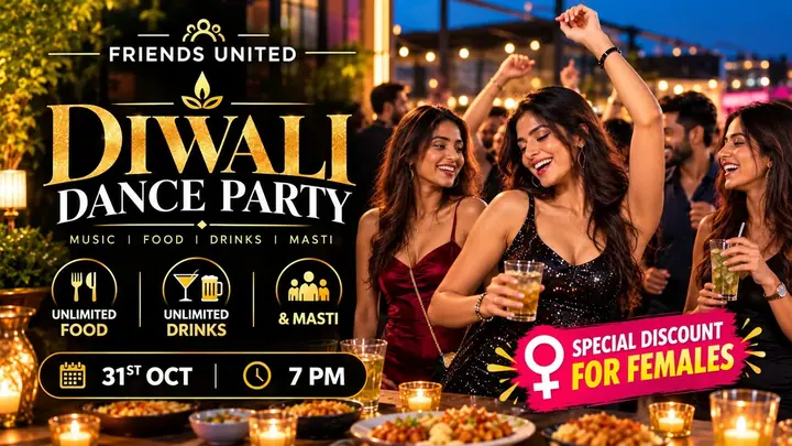 Friends United Diwali Party poster