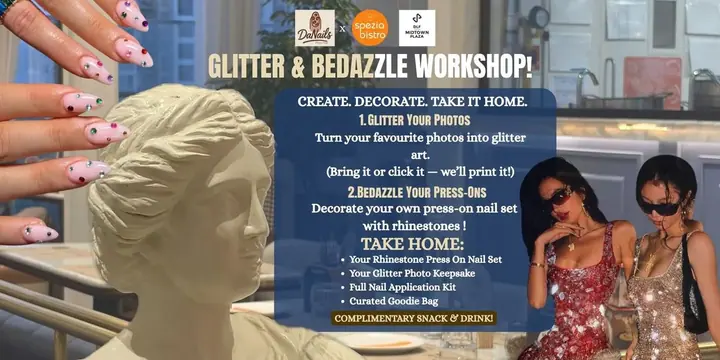 Glitter & Bedazzle Workshop poster