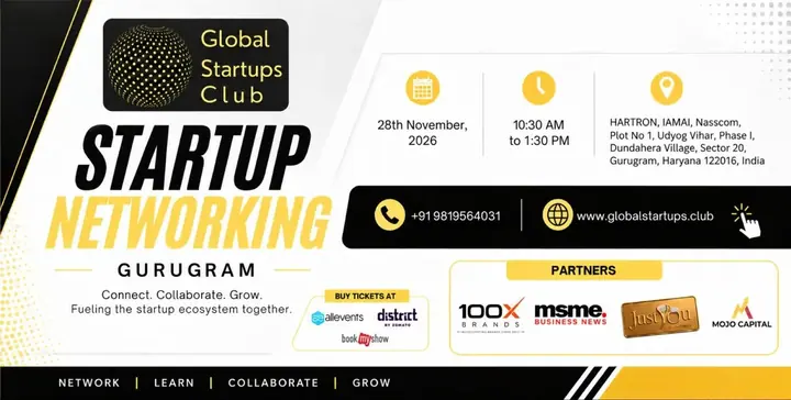 Global Startups Club Startup Networking Gurugram poster