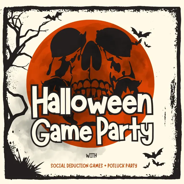 Halloween Games Party with Potluck Lunch poster