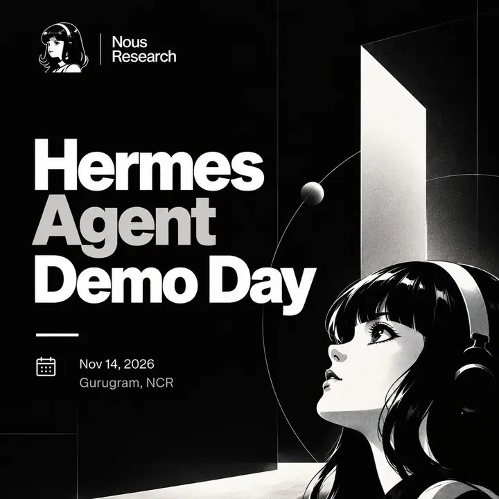 Hermes Agent Demo Day poster