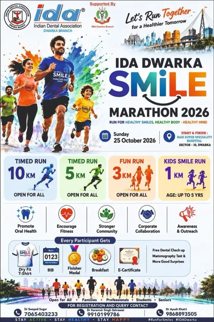 IDA Dwarka Smile Marathon 2026 poster