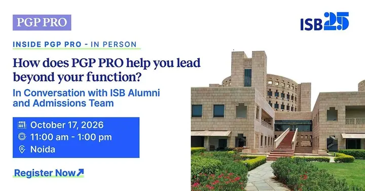Inside PGP PRO: Meet ISB Alumni & Admissions Team poster