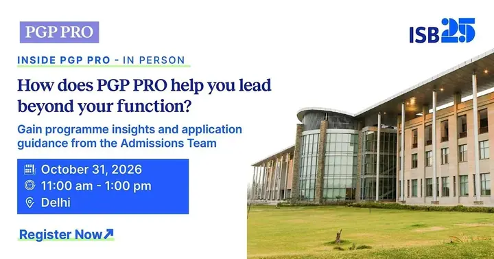 Inside PGP PRO: Meet ISB Alumni & Admissions Team poster