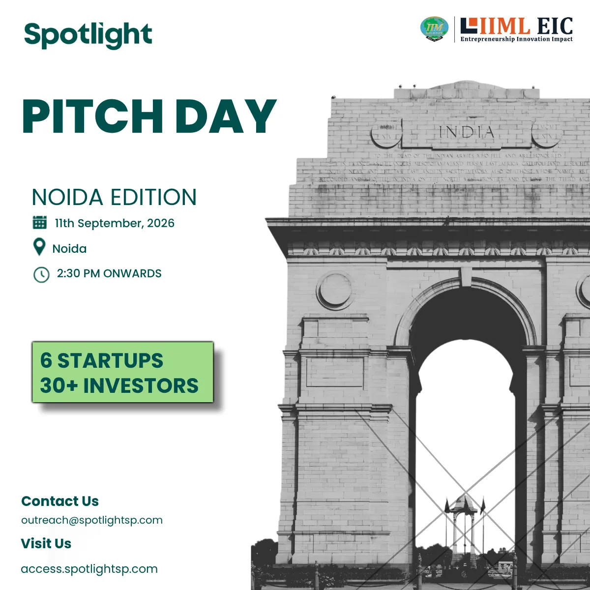 Investor Invite: Pitch Day - Noida Edition [Spotlight x IIML-EIC]