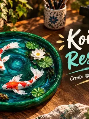 Koi Pond Resin Art poster