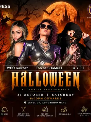 Level Up Halloween - Bowling, Arcade Games, Music poster