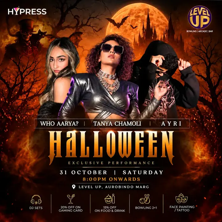 Level Up Halloween - Bowling, Arcade Games, Music poster