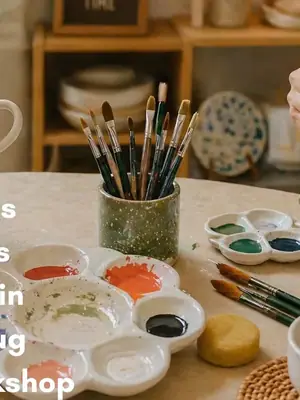 Mug Painting Workshop at Weaving Homes poster
