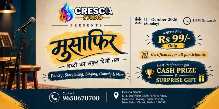 Musafir - Poetry, Storytelling, Singing, Comedy & More poster