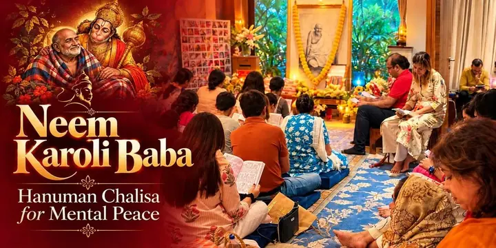Neem Karoli Baba: Hanuman Chalisa for Mental Peace poster