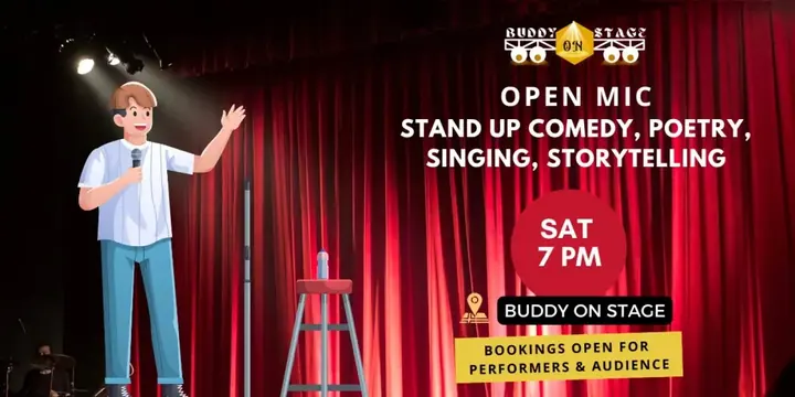 Open Mic for Comedy, Poetry, Storytelling, Singing - 10th October poster
