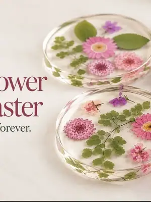 Pressed Flower Resin Coaster poster