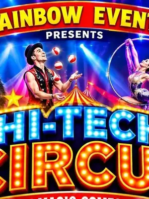 Rainbow Events - Hi-tech Circus poster