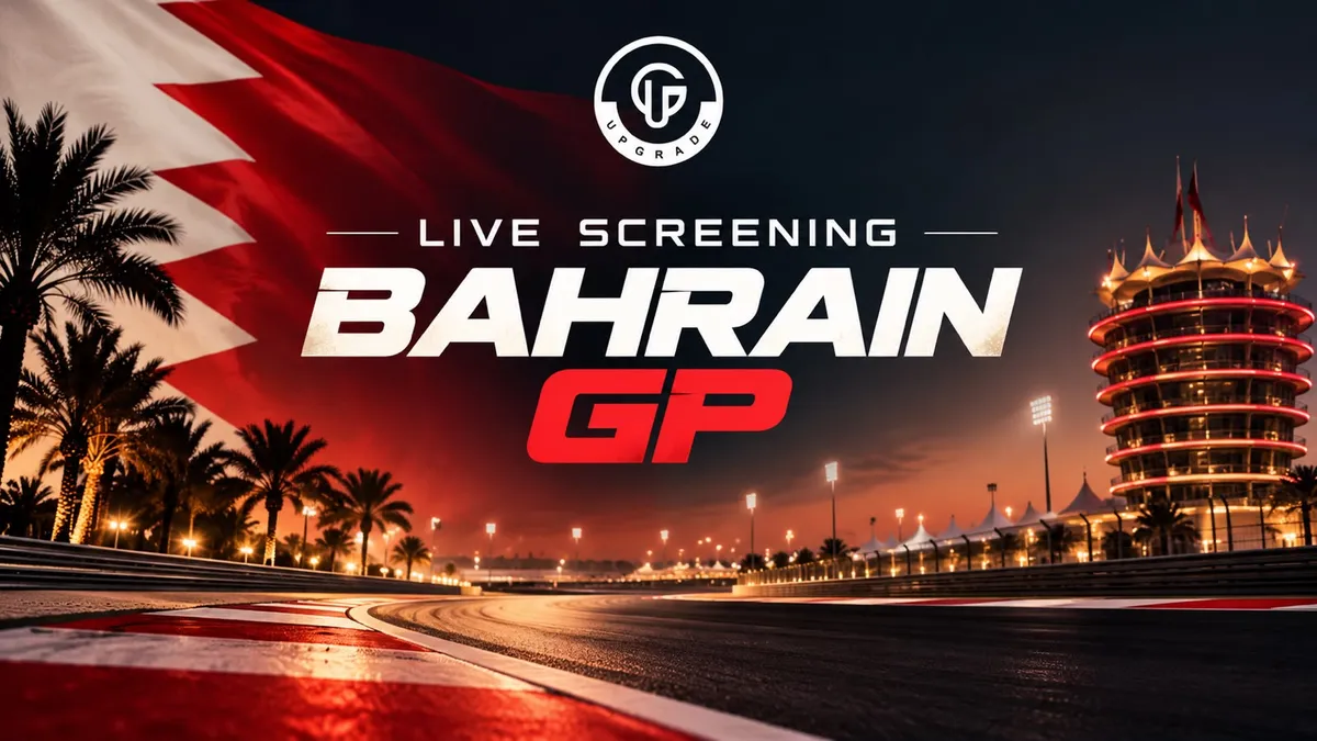 Screening of Bahrain GP Watch Party poster