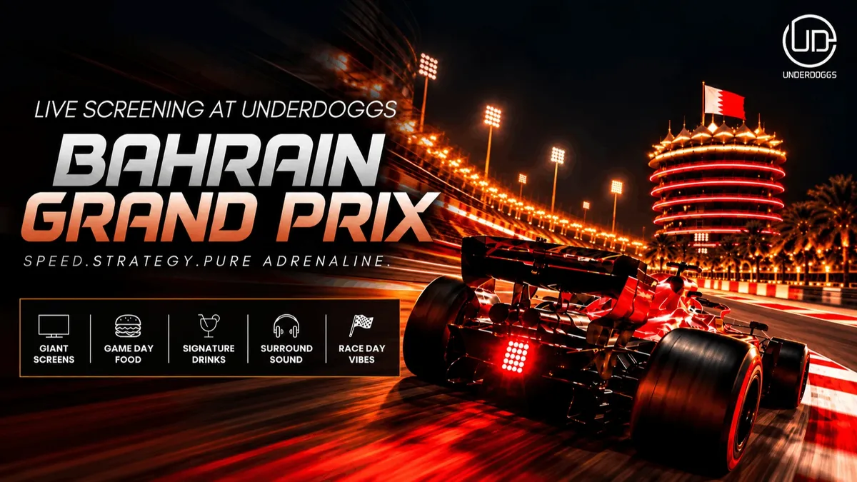 Screening of Bahrain Grand Prix at Underdoggs Arena