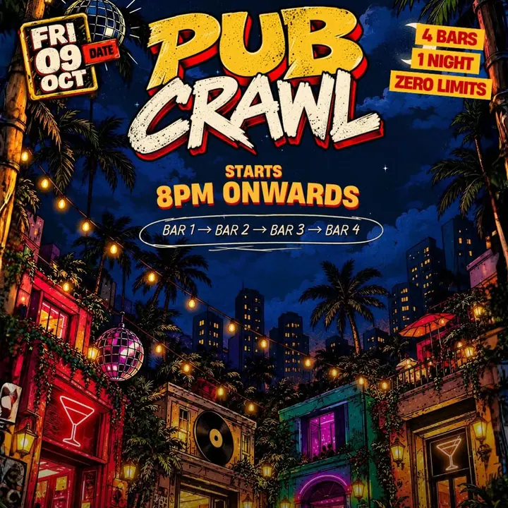 SLCT Experiences presents Pub Crawl: Basant Lok Market poster