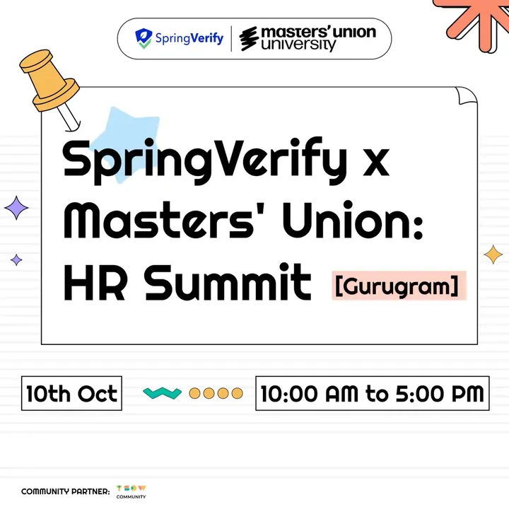 SpringVerify x Masters' Union University: HR Summit poster