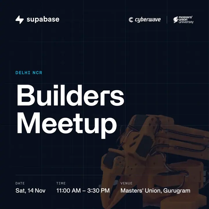 Supabase x Cyberwave Builders Meetup poster