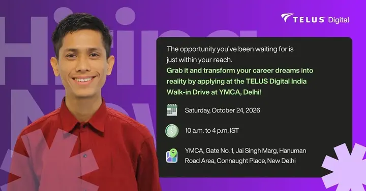 TELUS Digital India Walk-in Drive poster