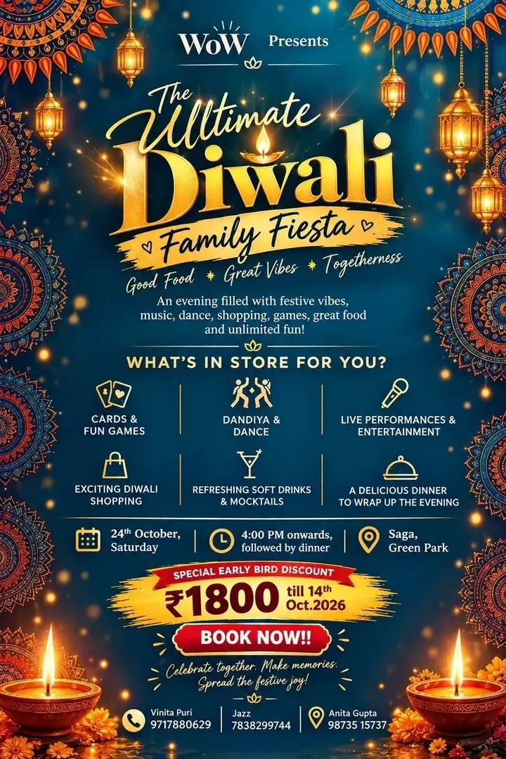 WoW's Diwali 2026 Family Celebration poster